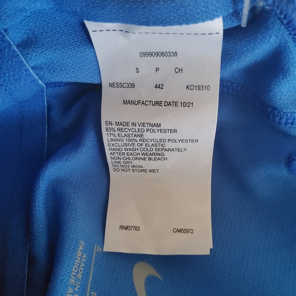 Nike Swim Striped Tankini Swimsuit Top Size S Blue New - Picture 11 of 11